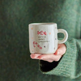 Bloomingville Christy Tasse Natur Steingut 4er Set Weihnachtstassen 260 ml