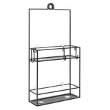 Umbra Cubiko Duschregal, Duschablage, Dusch Caddy mit 2 Ablagefächern aus Metall in Schwarz