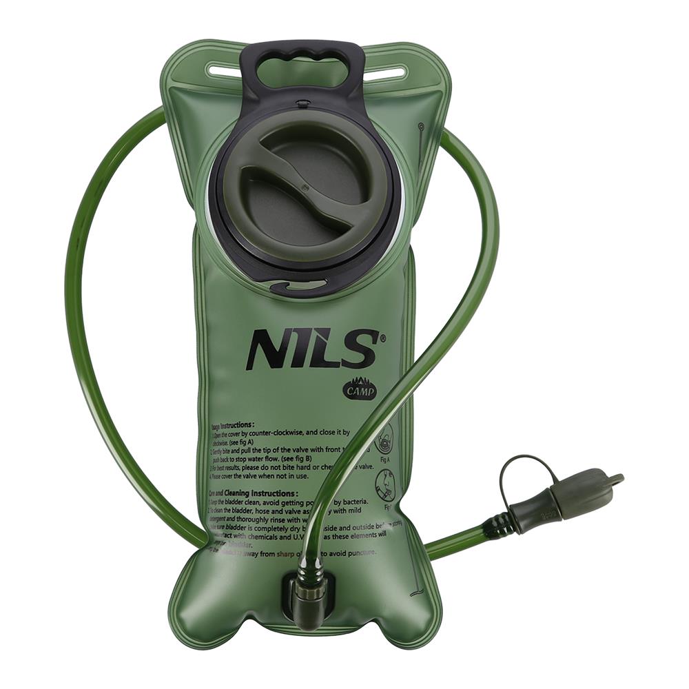 NILS CAMP Trinkblase 2L grün für Rucksack Wandern Fahrrad Outdoor
