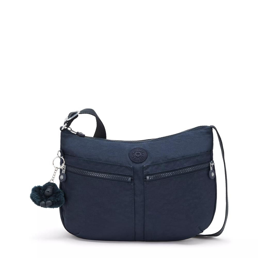 Kipling IZELLAH, mittelgroße Schultertasche, Blue Bleu 2 (blau), Umhängetasche mit viel Stauraum