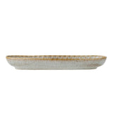 Bloomingville Fleur Servierplatte, Natur, 37,5x12cm, Steingut, dänisches Design