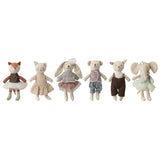 Bloomingville MINI Animal Friends Puppen 6er Set 6 Baumwolle Kinderzimmer Spielzeug Deko