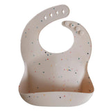 Mushie Silikon-Lätzchen, Vanilla Confetti, mit Auffangschale, BPA-frei