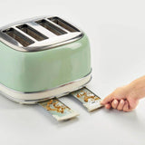 Ariete Vintage Toaster, Grün, 4-Scheiben-Toaster mit 6 Bräunungsstufen, 1600W