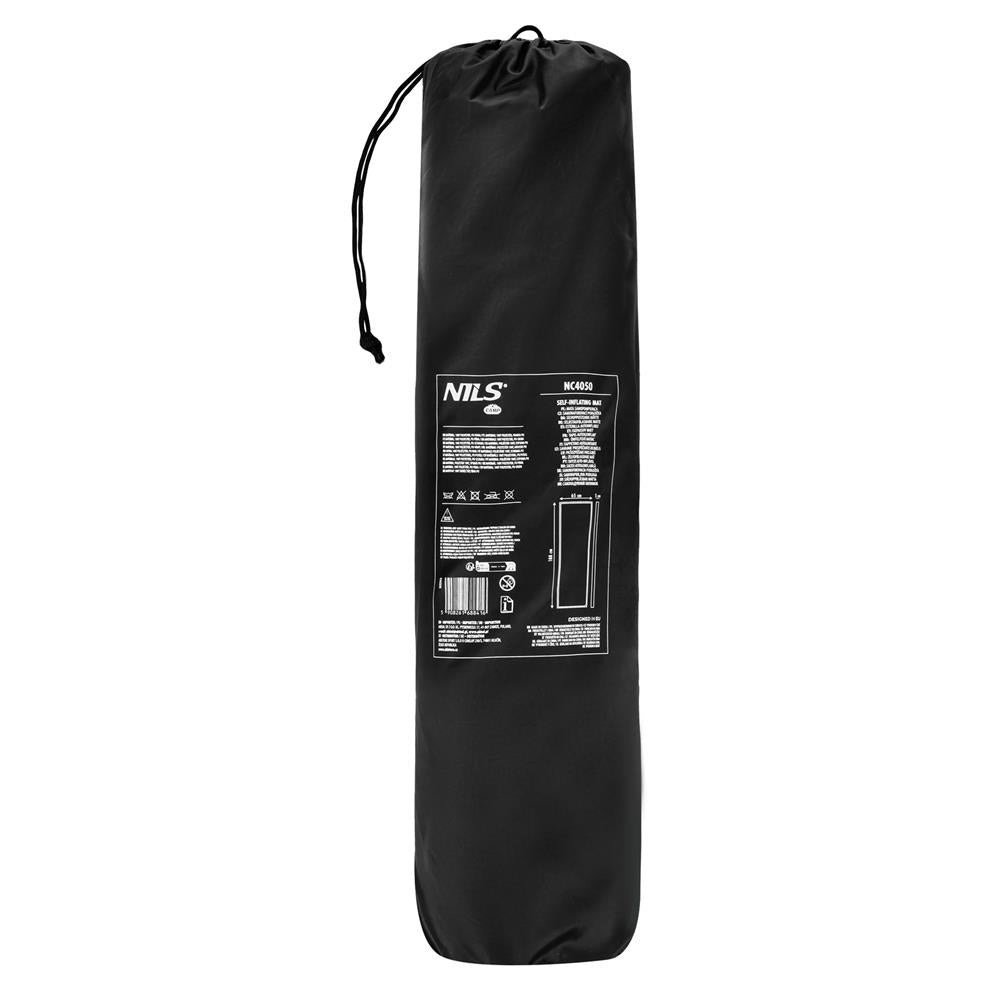 NILS CAMP selbstaufblasende Campingmatte 188 cm schwarz Isomatte Outdoor Schlafmatte
