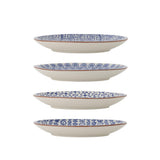 Bloomingville Karine Teller 4er Set 20 cm Steingut blau Muster