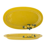 Bloomingville Limone Servierplatte Steingut gelb 36x21 cm Zitronendekor