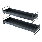 BOLTZE Tablett Wolga 2er Set Metall schwarz rechteckig mit Henkel modern