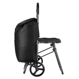 NILS CAMP Einkaufstrolley mit Sitz 40L klappbar für Einkauf Alltag Garten