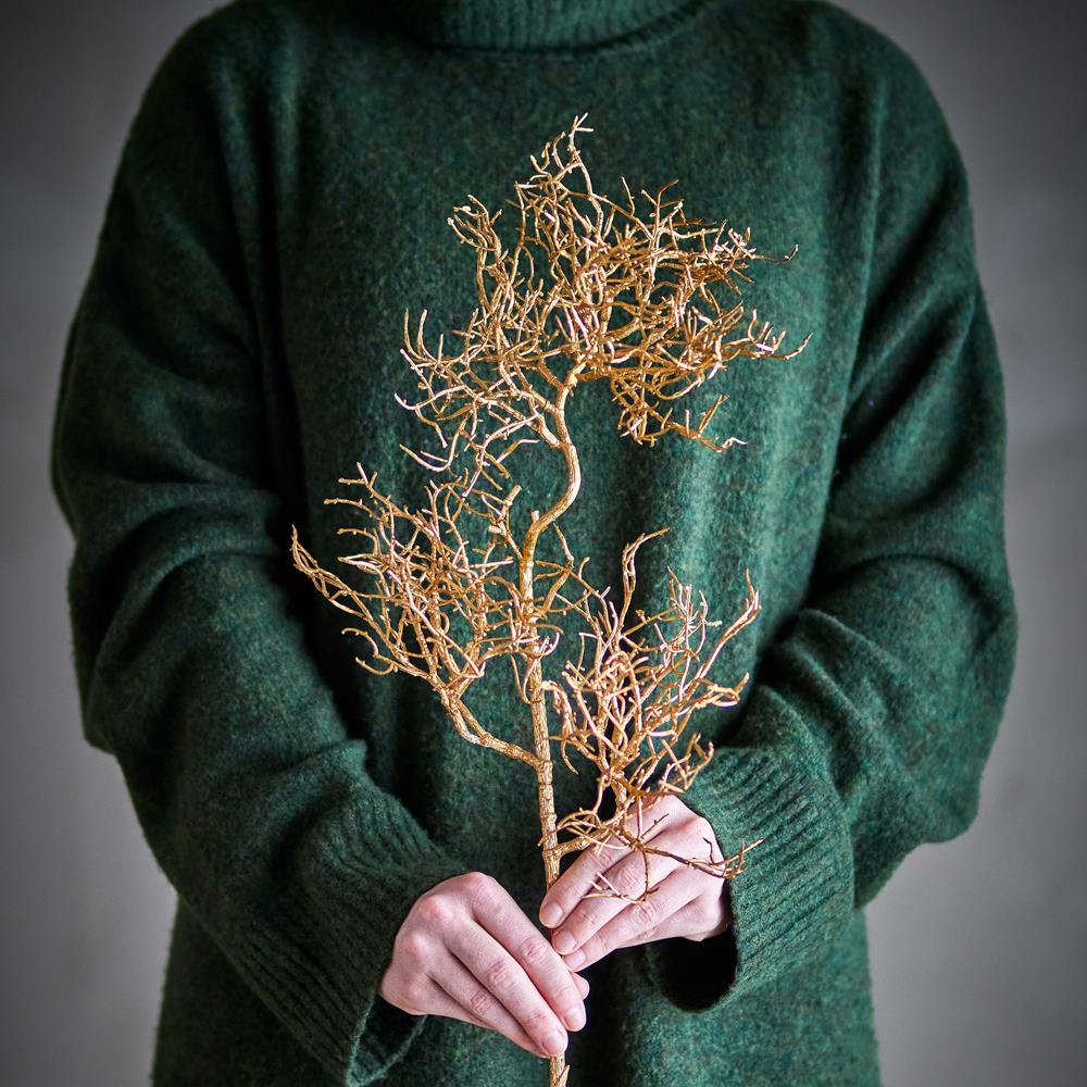Bloomingville Coral Dekozweig Gold Kunstzweig Weihnachtsdeko 61 cm