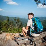 NILS CAMP Trekkingrucksack Rambler 40L in Blau - Outdoor Rucksack mit Belüftung & Regenhülle
