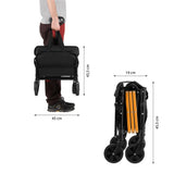 NILS CAMP Bollerwagen faltbar 100L in Schwarz Orange - kompakter Campingwagen für Strand & Outdoor