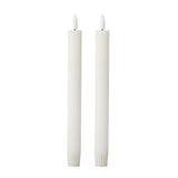 Bloomingville Ponza LED-Kerze 2er Set 24,5 cm weiß - LED Stabkerzen mit 3D Flamme & Timer
