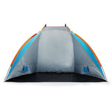 NILS CAMP Strandzelt XXL blau für Strand Camping und Garten UV Schutz großes Familienzelt