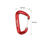 NILS CAMP Karabiner Aluminium rot bis zu 1200 kg belastbar für Outdoor Camping Reisen
