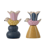Bloomingville Swift Kerzenhalter 2er Set bunt - Kerzenständer aus Steingut für Tisch & Deko