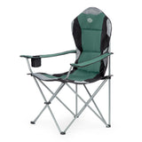 NILS CAMP Campingstuhl Grün - großer gepolsterter Klappstuhl mit Armlehnen für Camping & Garten