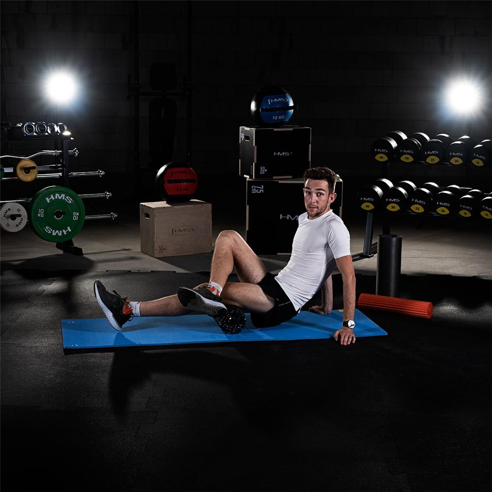 Fitnessmatte 180x60 cm 15 mm Blau/Schwarz | HMS Premium MFK03