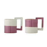 Bloomingville Ranya Tasse 2er Set 375 ml D8,5 cm rosa - Steingut Tassen mit reaktiver Glasur für Kaffee