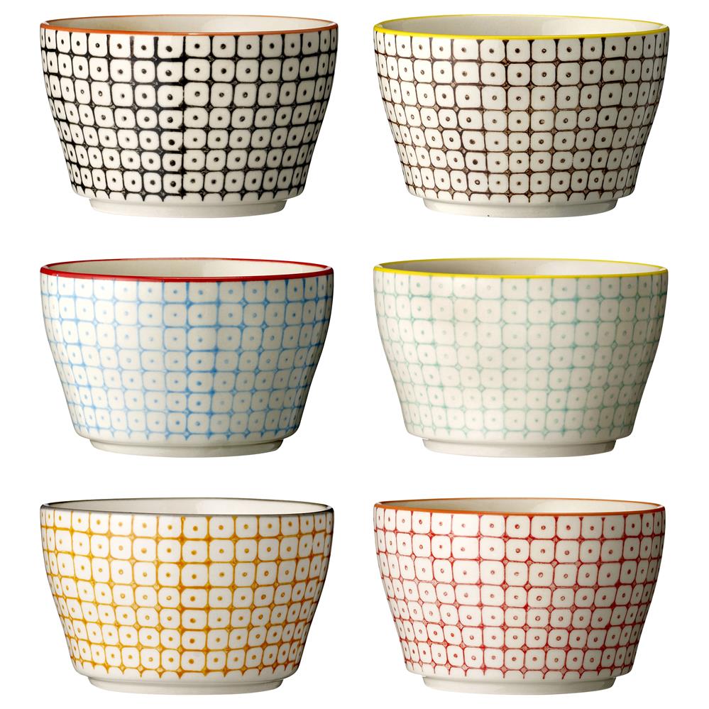 Bloomingville Carla Schüsseln, 6er Set, Bunt, 350ml, Steingut, dänisches Design