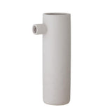 Bloomingville Ciggi Dekovase 11 x 36 cm Weiß Steingut Vase Blumenvase dänisches Design