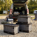 NILS CAMP Transportbox 38L Grau-Schwarz - klappbare Campingbox für Camping, Auto & Haushalt