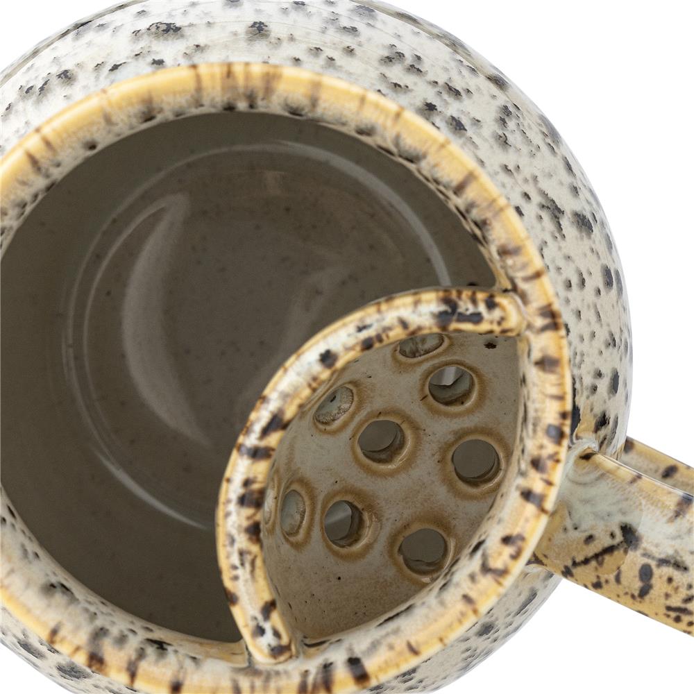 Bloomingville Alicia Teetasse aus Steingut mit integriertem Teefilter, grau, 460 ml