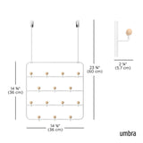 Umbra Estique Multifunktionale Türgarderobe mit 14 Haken, Türhaken ohne Bohren, Wandgarderobe in Weiß