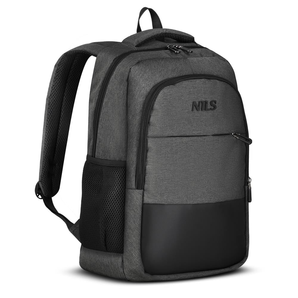 NILS City Rucksack 18L Grau - Laptoprucksack mit USB- und USB-C-Anschlüssen Arbeit Uni Alltag
