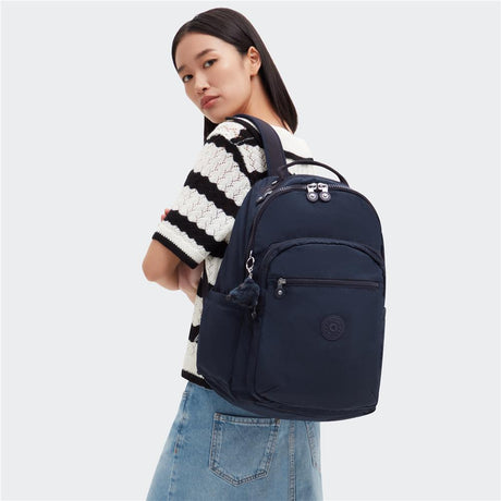 Kipling SEOUL L, Großer Schulrucksack mit 15-Zoll-Laptopfach, 27L, Blue Bleu 2 (blau)