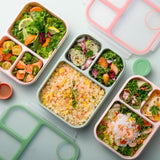 LocknLock To-Go Lunchbox 980 ml, Mint, 3 Fächer - Mikrowellengeeignet BPA-frei