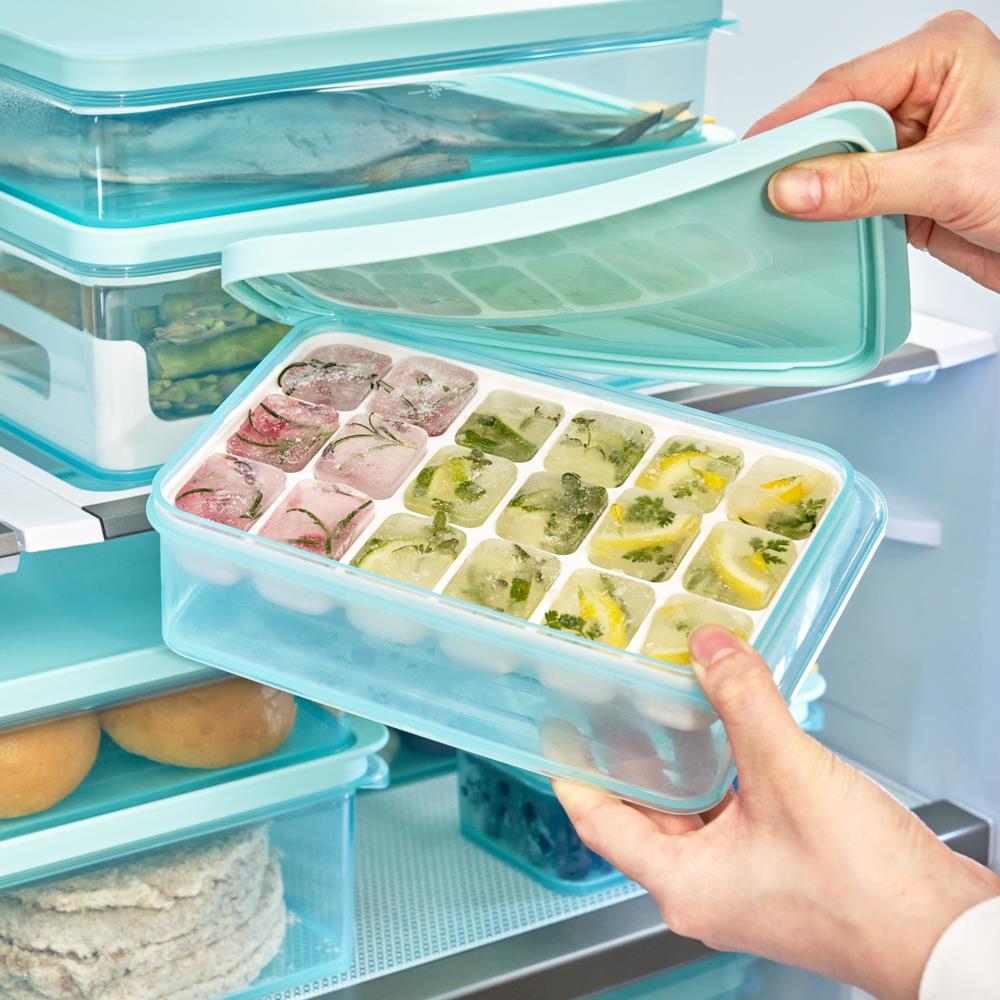 LocknLock Freezer Fit Vorratsdose 1,65 L mit 18er Eiswürfelportionierer - Frischhaltedose, Gefriergeeignet