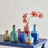 Bloomingville Maien Vase 7er Set bunt - Steingut Mini Vasen handbemalt für Tischdeko Wohnzimmer