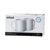 Cricut Keramikbecher Blank 350 ml Weiß 2 Stück Tassenrohling bedruckbar Kaffeetasse Trinkbecher