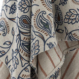 Bloomingville Paisley Decke 160x130 cm bunt - Plaid aus recycelter Baumwolle mit Paisleymuster für Sofa