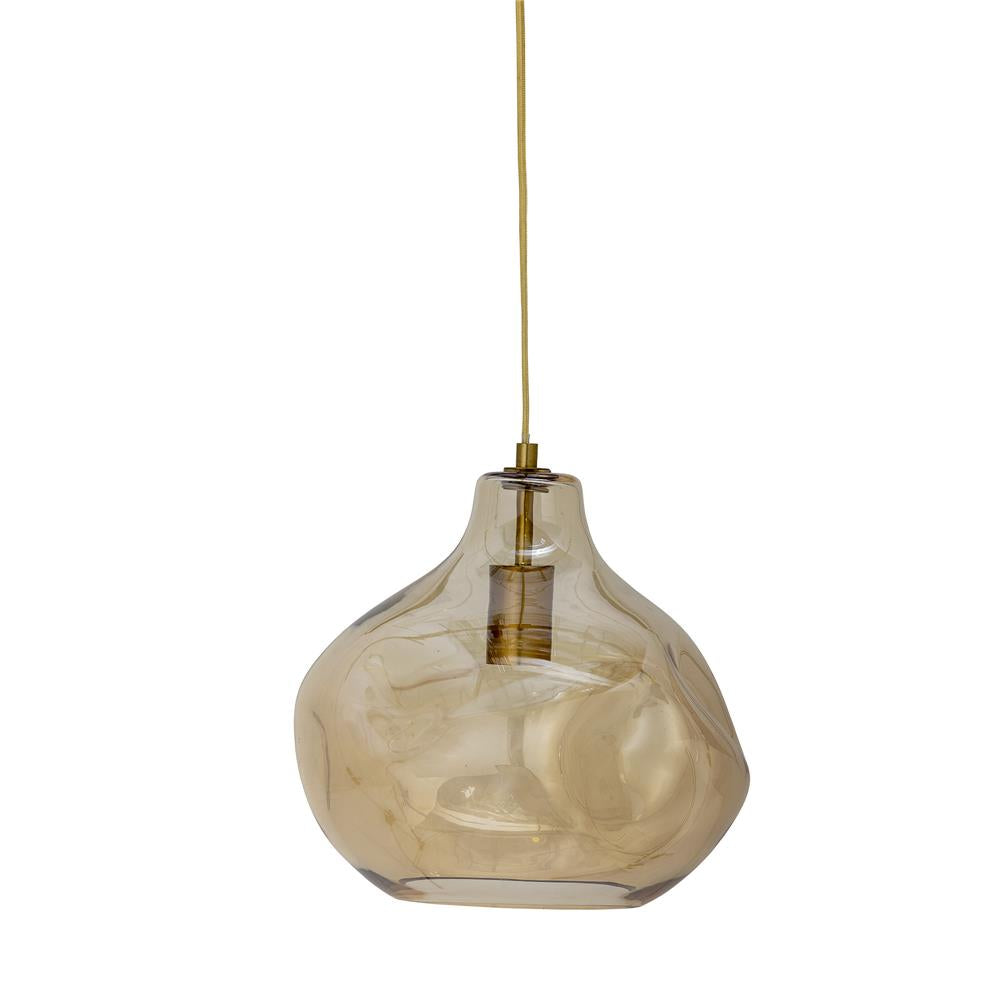 Bloomingville Azizi elegante Hängeleuchte mit braun gefärbtem Glas mit einer organischen Form