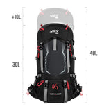 NILS CAMP Trekkingrucksack Northlake 40L in Schwarz - erweiterbarer Outdoor Rucksack mit Belüftung