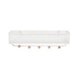 Umbra Estique Schlüsselbrett mit Briefablage, Multifunktionaler Wand Organizer mit 5 Haken, in Weiß