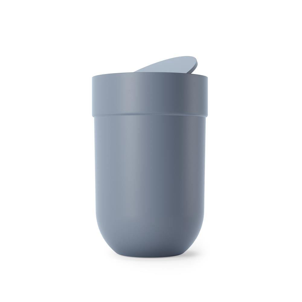 Umbra Touch Abfalleimer 6 L mit Schwingdeckel, in Schieferblau, Kosmetikeimer, Papierkorb, Badezimmereimer