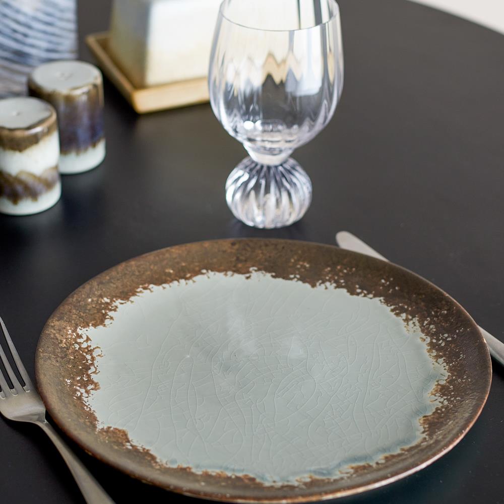 Bloomingville Paula Teller aus Steingut in Braun D26,5 cm – großer Speiseteller für Esszimmer