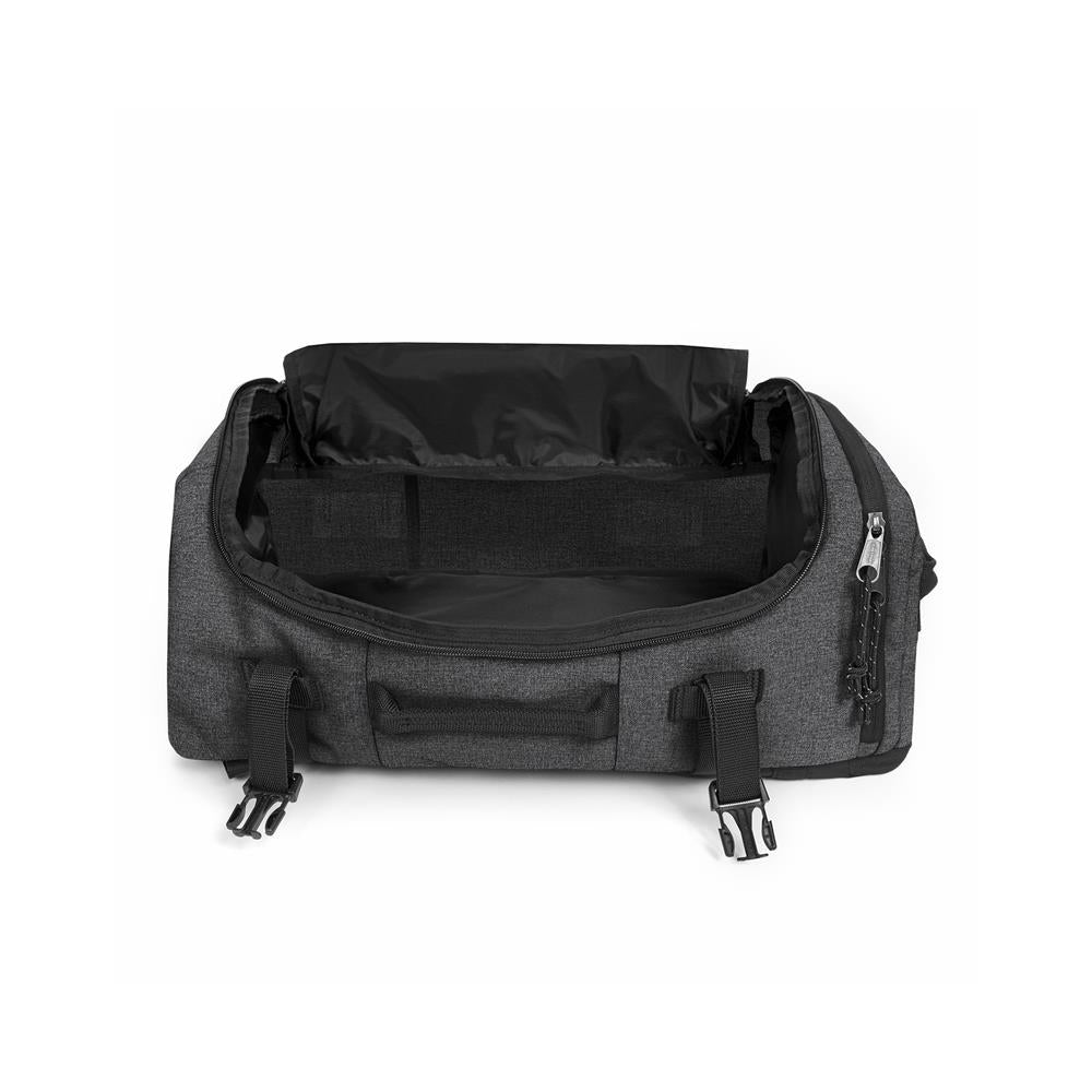 Eastpak CARRY PACK, Reiserucksack, Black Denim (schwarz), 30L, Reisetasche mit Flaschenhalter und Laptopfach