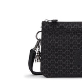 Kipling RIRI, Kleine Umhängetasche, Signature Emb (schwarz), Schultertasche, Crossbody