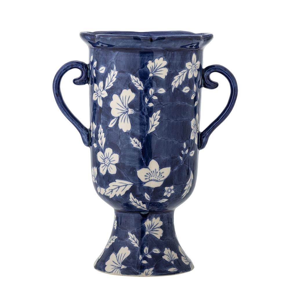 Bloomingville Amara Vase blau Steingut D 12 x H 21 cm Dekoration Wohnaccessoire