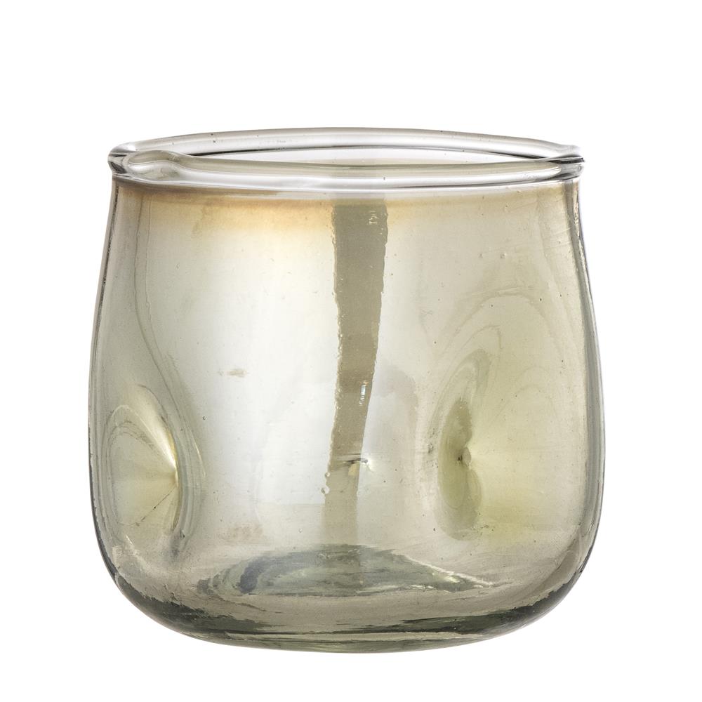 Bloomingville Idalina Teelichthalter grün aus Glas – Kerzenhalter für Tischdeko & Wohnzimmer
