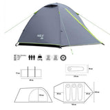NILS CAMP Explorer Zelt für 3 Personen in Grau - leichtes Trekkingzelt für Camping, Berge & Outdoor