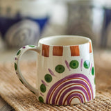 Bloomingville Shama Tasse Grün/Braun Steingut D8,5xH8 cm – bunte Keramiktasse