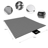 NILS CAMP Picknickdecke Schwarz/Weiß karriert 200x200 cm - große Outdoor Decke für Strand, Garten & Camping