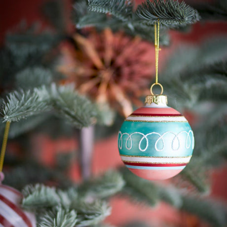 Bloomingville Kota Weihnachtskugel, Bunt, Glas 7 cm Weihnachtsbaumkugel
