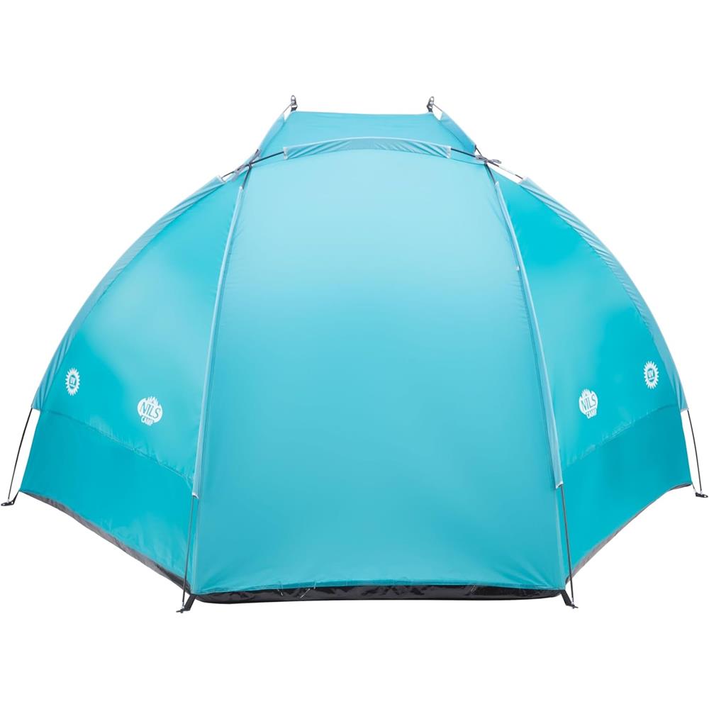 NILS CAMP Strandzelt XXL türkis für Strand Camping und Garten mit UV Schutz Familienzelt
