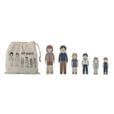 Bloomingville MINI Wilton Spielset Familie Braun Holz 6er Set